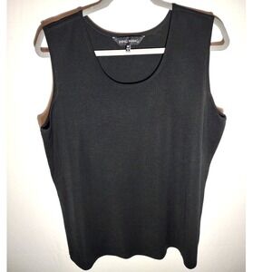Ming Wang Black 0X‎ Sleeveless Tank Top Knit Acrylic Polyester Women